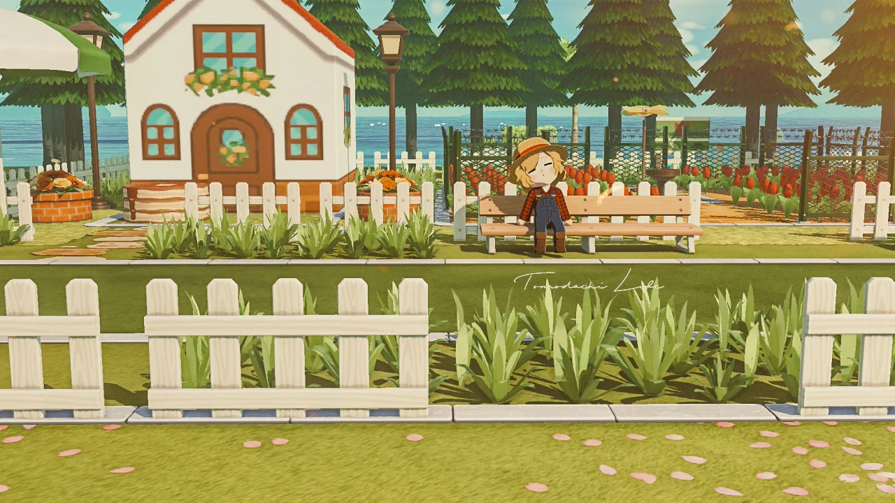 Chalet de cultivateur de fleurs et champ de tulipes — Tomodachi Life motif DIY (image 4)