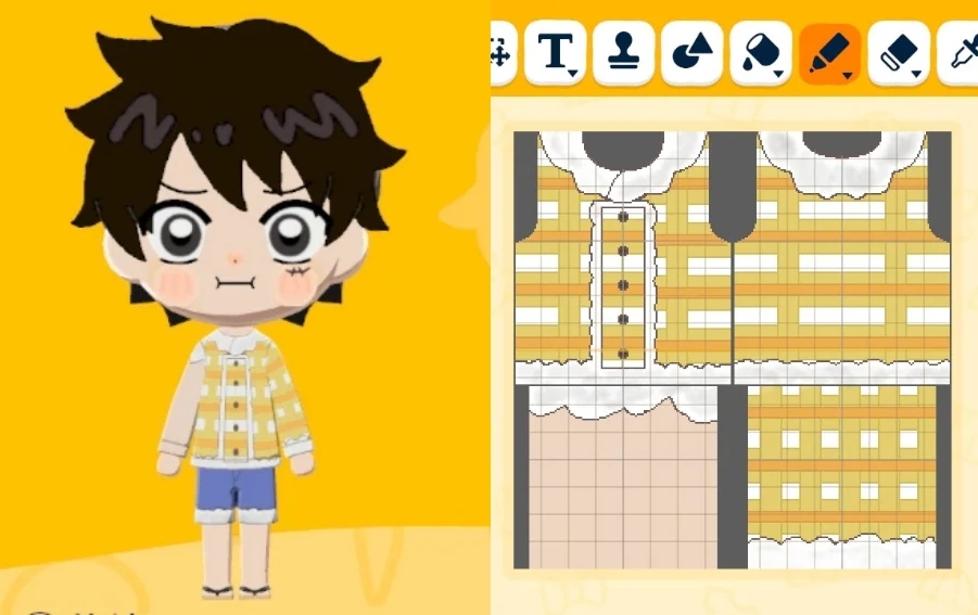 トモコレ用ドラム島ルフィのデザインシート — トモダチライフ DIY 図案