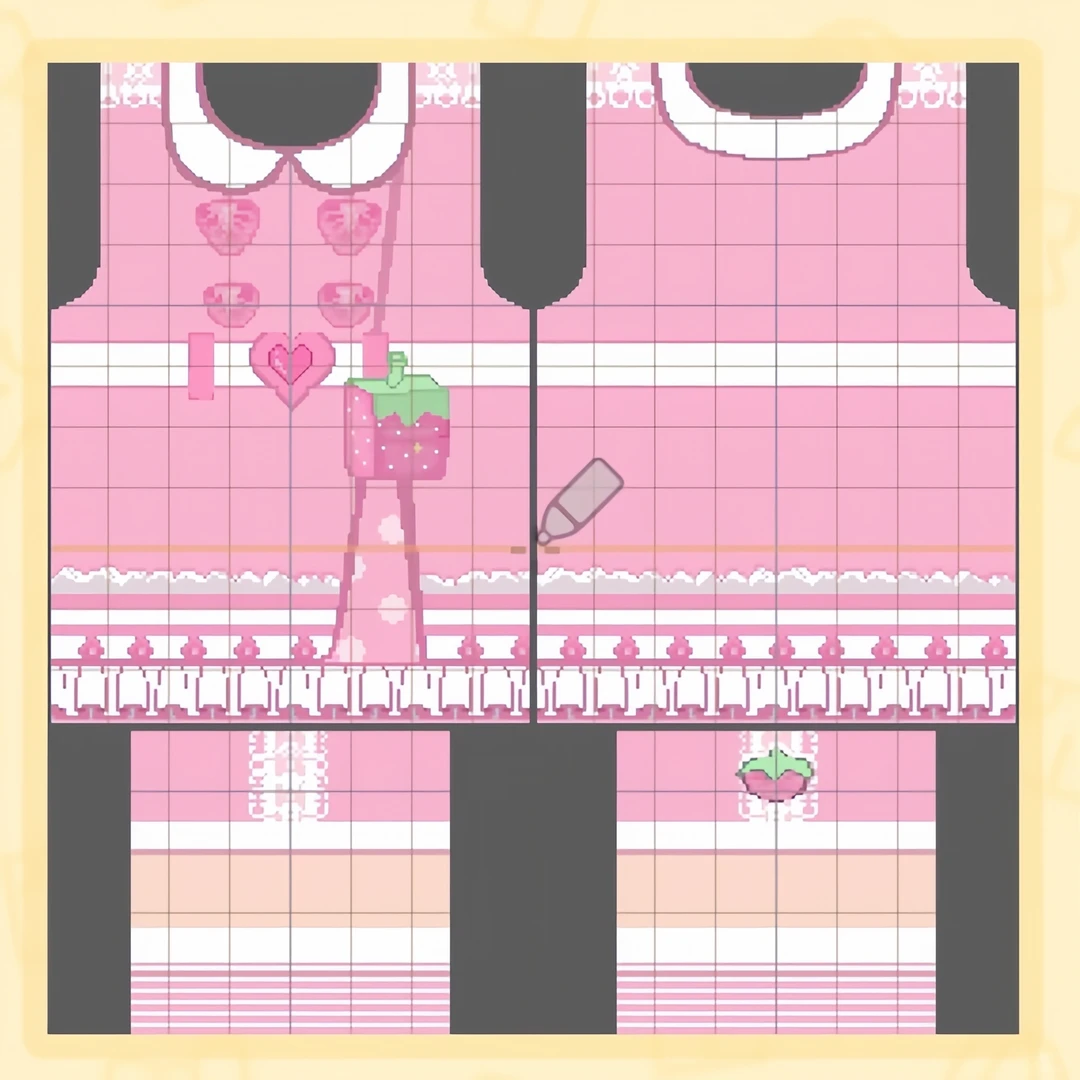 トモコレ かわいいイチゴドレスのデザイン — トモダチライフ DIY 図案（4枚目）