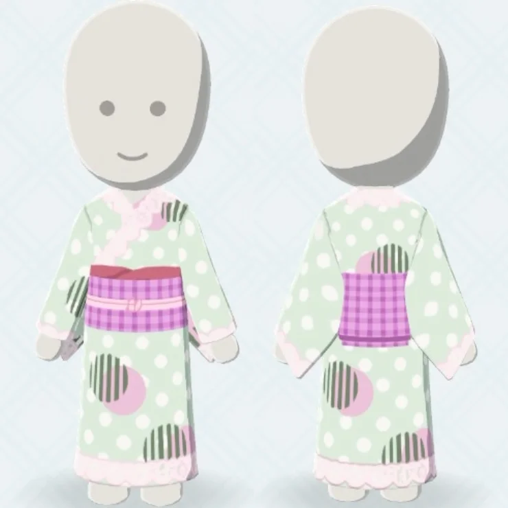 ドット柄レース着物 トモコレ用デザイン — トモダチライフ DIY 図案