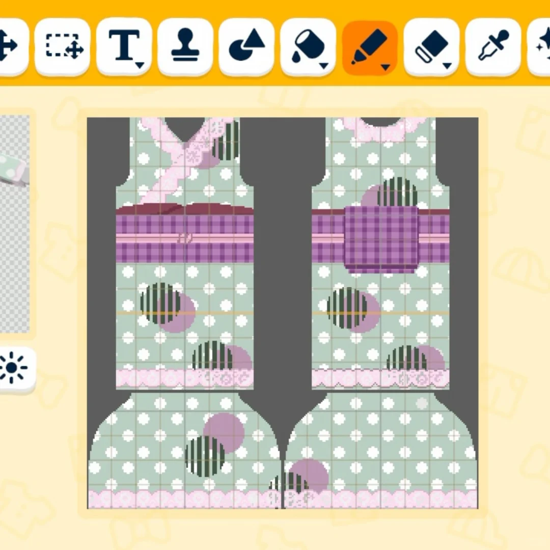 ドット柄レース着物 トモコレ用デザイン — トモダチライフ DIY 図案（2枚目）
