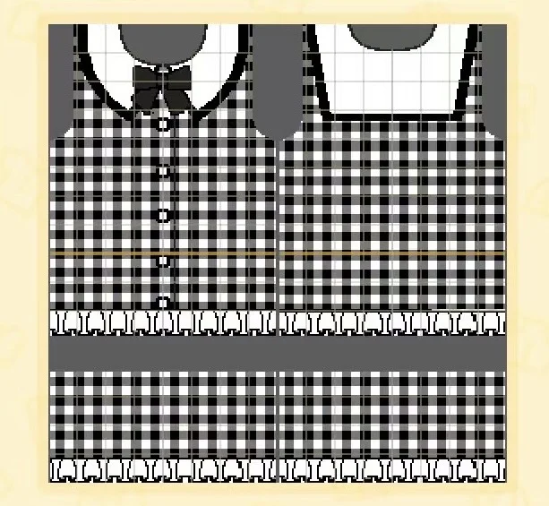 Plaid Lace Dress Pattern Sheet for Tomodachi Life — Tomodachi Life motif DIY (image 2)
