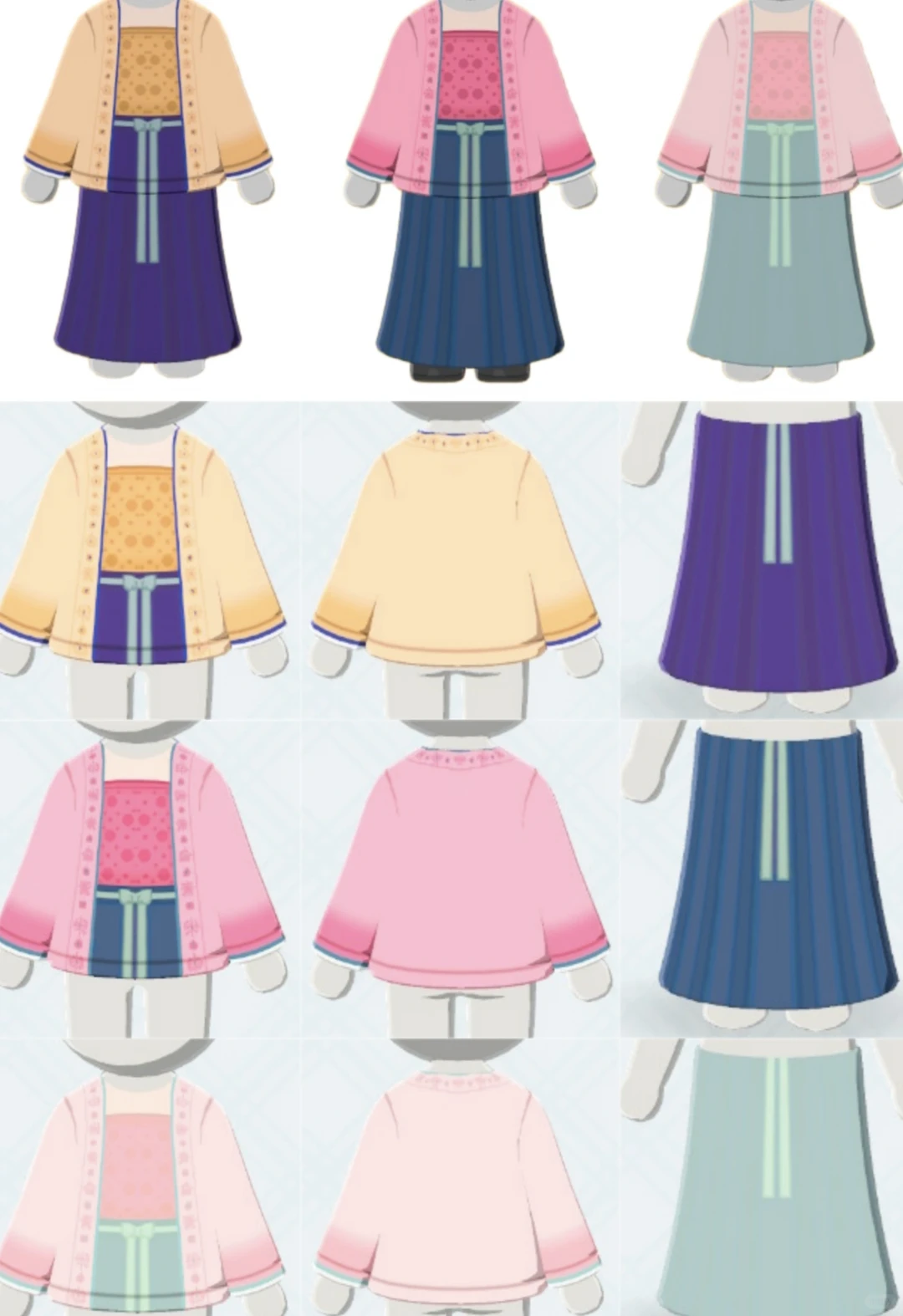 宋代漢服その2 細袖デザイン — トモダチライフ DIY 図案（1枚目）