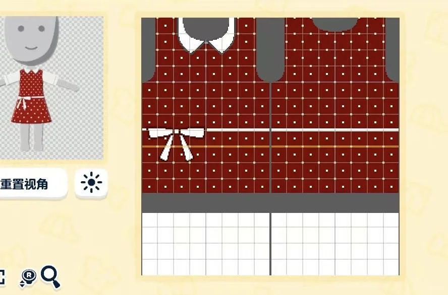 White Polka Dot Dress Pattern Sheet — Tomodachi Life motif DIY (image 2)