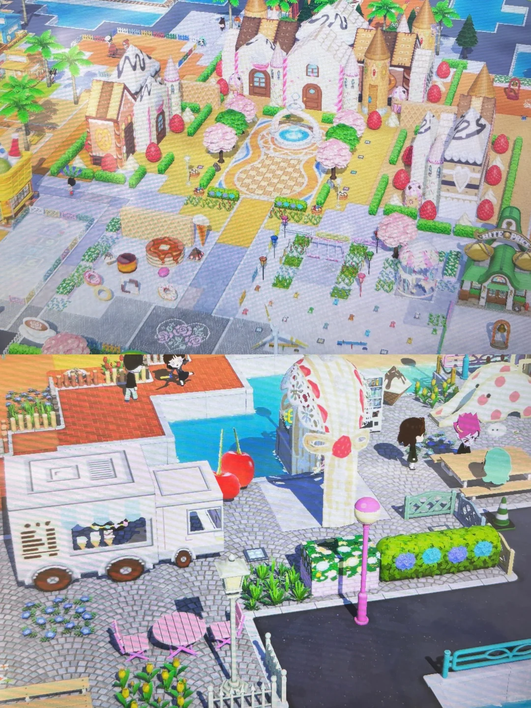 象の滑り台とアイスクリームカーの島作り進捗 — トモダチライフ DIY 図案（8枚目）