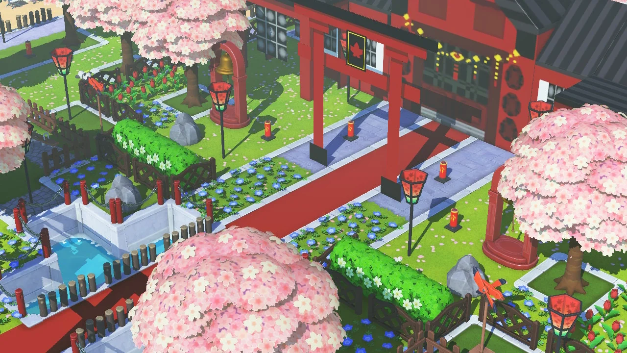 Île Tomodachi Life avec sanctuaire et torii — Tomodachi Life motif DIY (image 3)