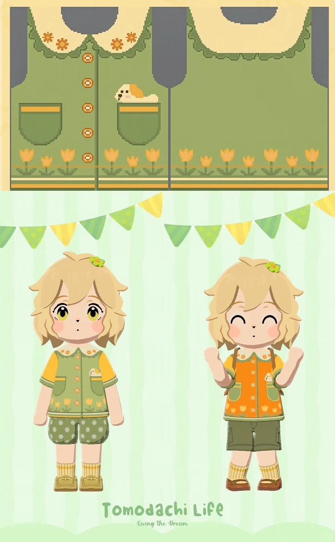 Petite tenue simple et facile à dessiner — Tomodachi Life motif DIY