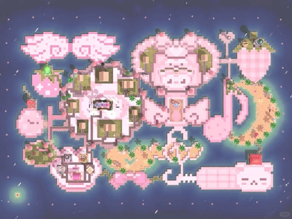 Aménagement de l'île nocturne avec motifs en perles à repasser — Tomodachi Life motif DIY (image 1)