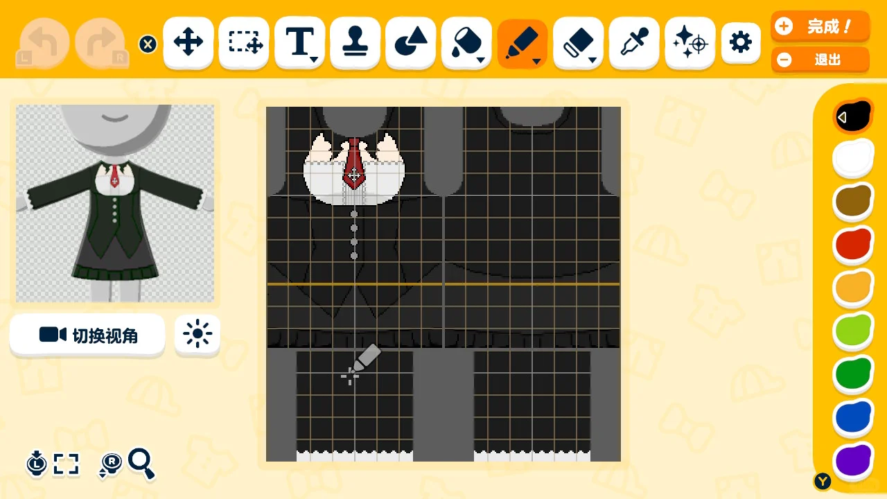 トモコレ用ゴシックドレスのデザインシート — トモダチライフ DIY 図案（4枚目）