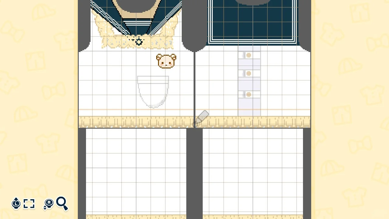 Feuille de motif — Tablier kappougi avec col marin — Tomodachi Life motif DIY (image 5)