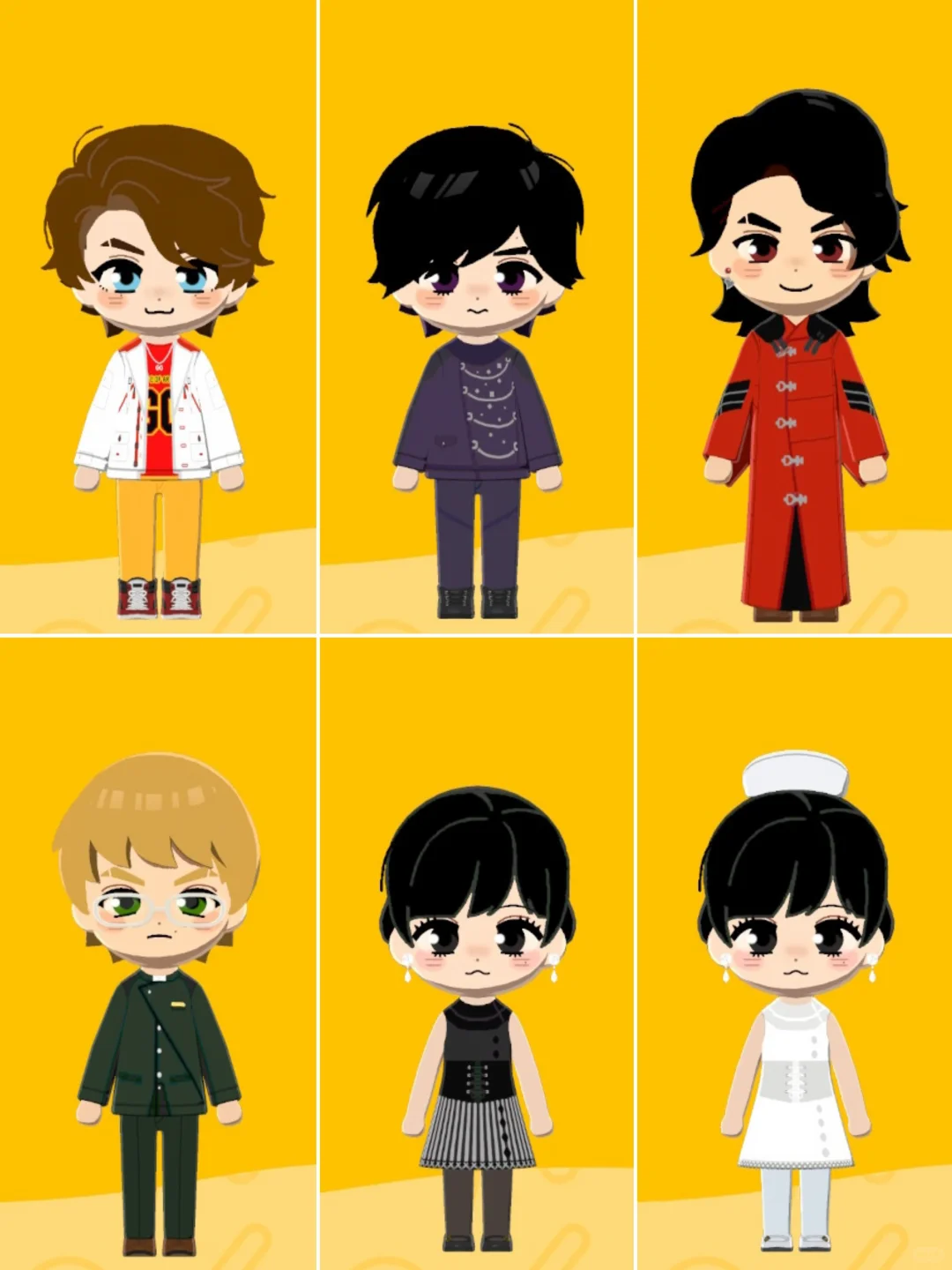 Feuilles de motif des tenues de personnages Doraemon pour Tomodachi Life : Une vie de rêve — Tomodachi Life motif DIY
