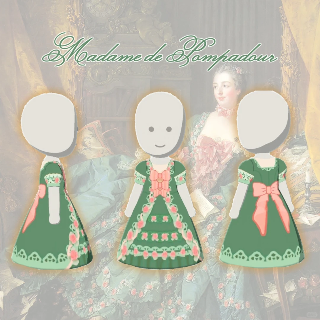Motif robe Madame de Pompadour pour Tomodachi Life — Tomodachi Life motif DIY