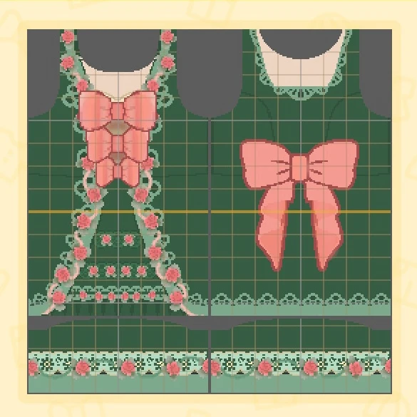 Madame de Pompadour Dress Pattern Sheet for Tomodachi Life — Tomodachi Life DIY pattern (image 2)
