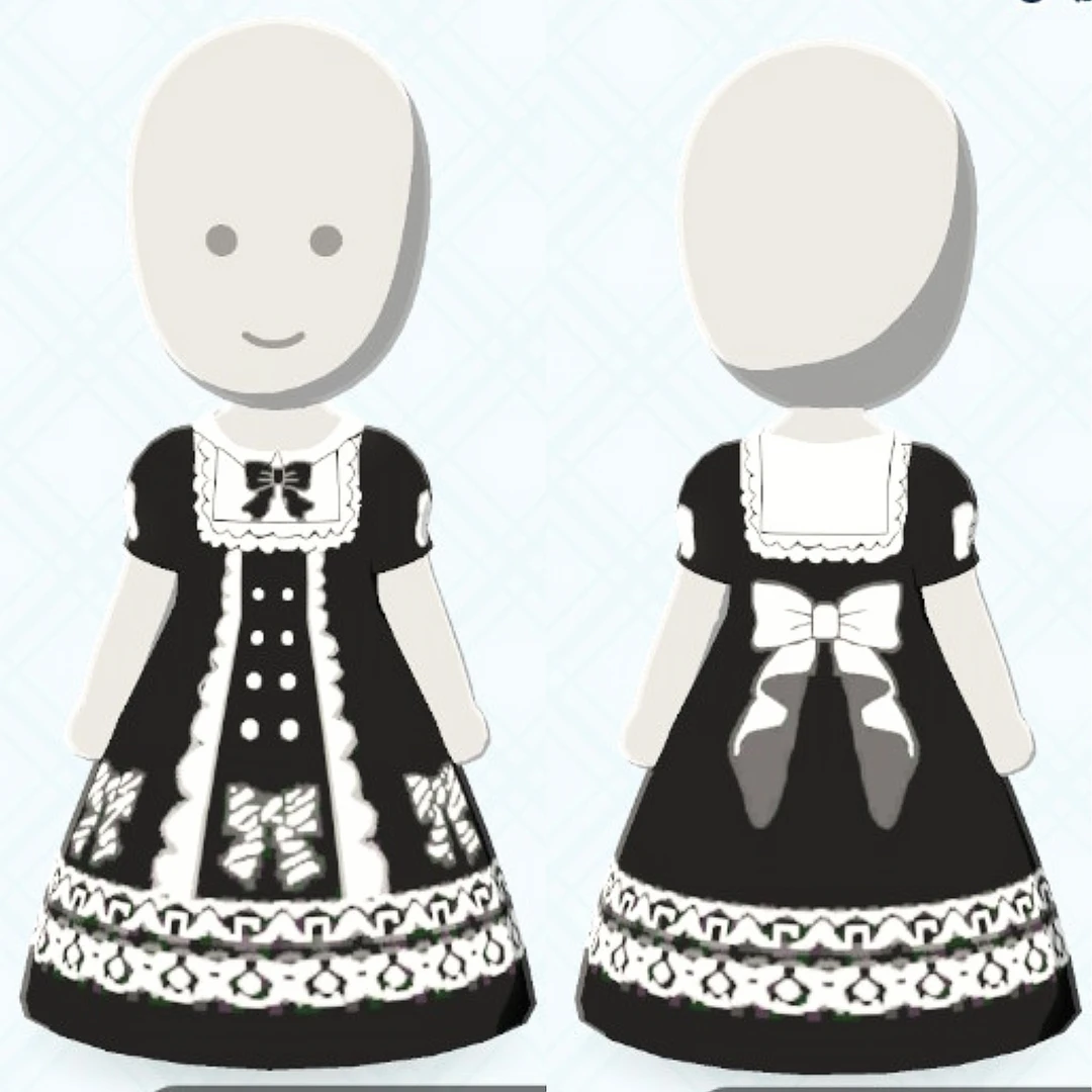 レースメイド服のデザインシート トモコレ用 — トモダチライフ DIY 図案（2枚目）