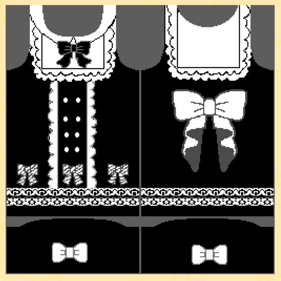 レースメイド服のデザインシート トモコレ用 — トモダチライフ DIY 図案（3枚目）