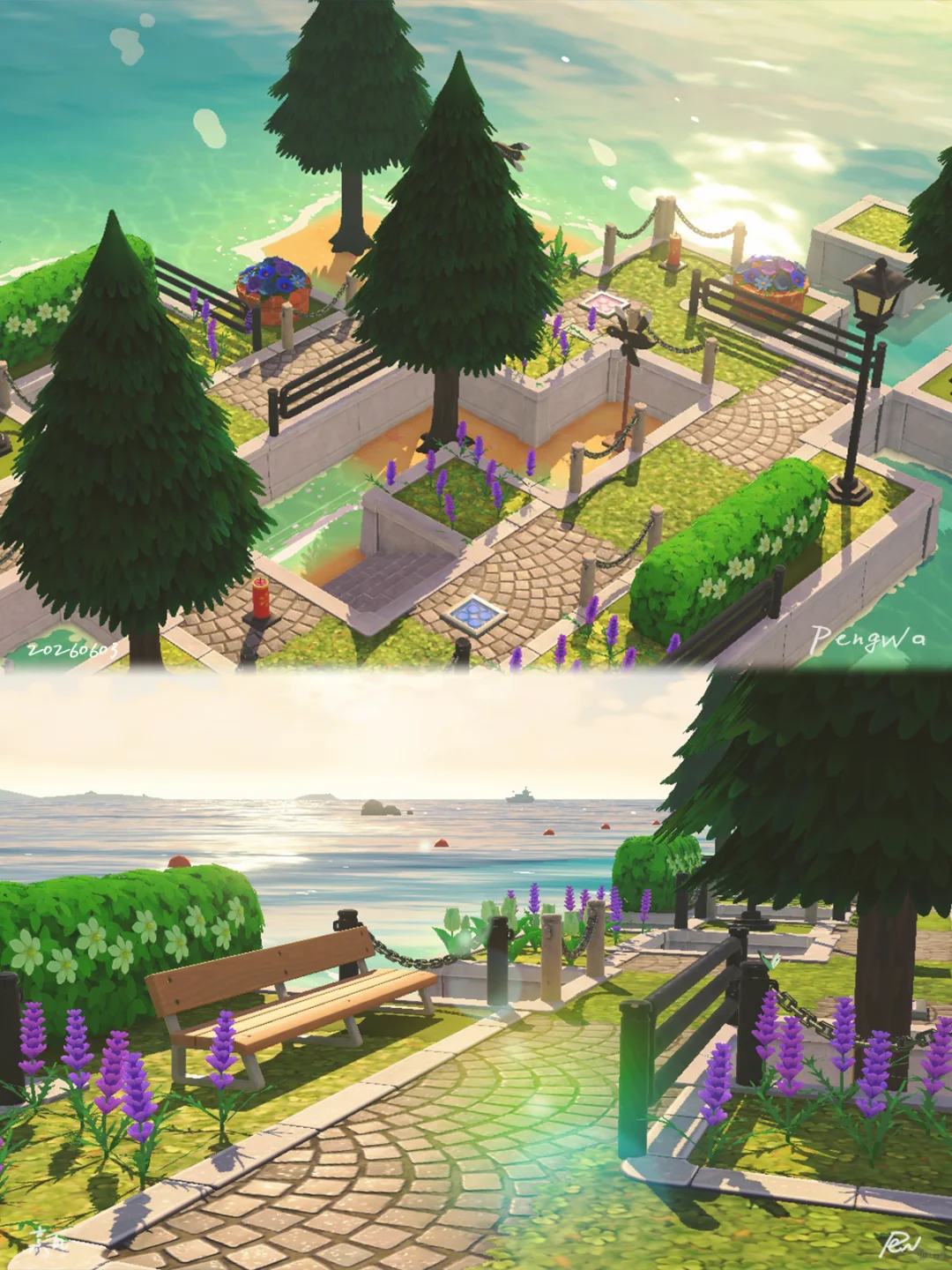 不画岛建💜夏日薰衣草步道_出门散散步吧 — 人森 DIY 图纸（第 6 张）