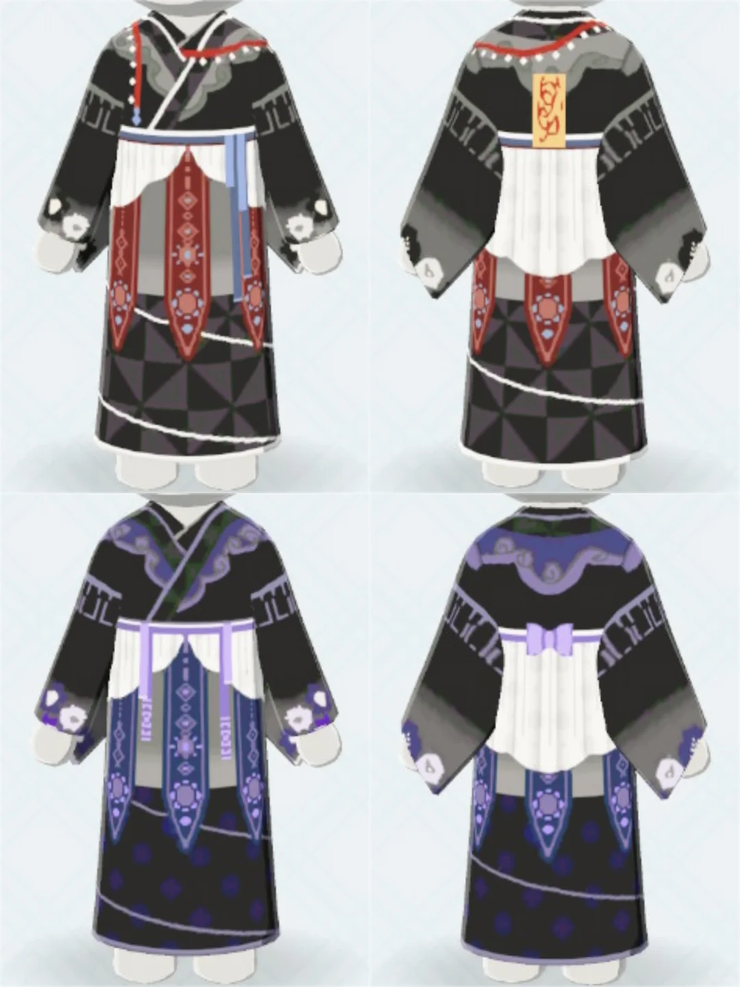 ダークゴシック風漢服カーブヘムコーデ — トモダチライフ DIY 図案（1枚目）