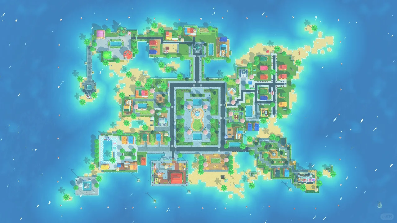 Une île construite avec de nombreuses références — Tomodachi Life motif DIY (image 2)