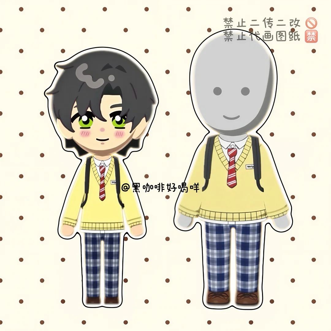 カラーパレット付き日本男子高校制服 — トモダチライフ DIY 図案