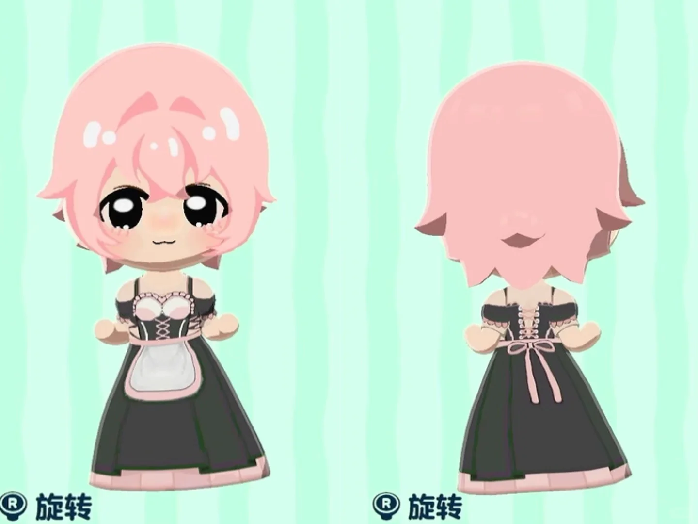 トモコレ用ブラック＆ピンクメイド服デザインシート紹介 — トモダチライフ DIY 図案（2枚目）