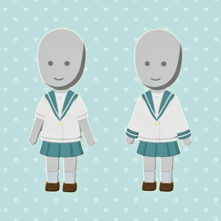 人，给心爱的mii一套萌萌灰绿水手服吧🥺 — 人森 DIY 图纸（第 1 张）