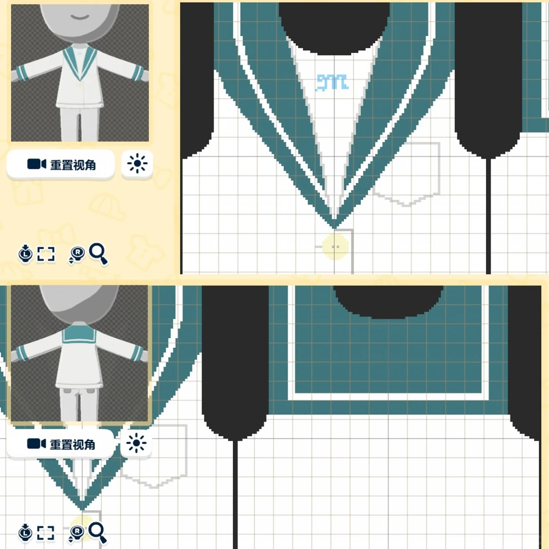 人，给心爱的mii一套萌萌灰绿水手服吧🥺 — 人森 DIY 图纸（第 3 张）