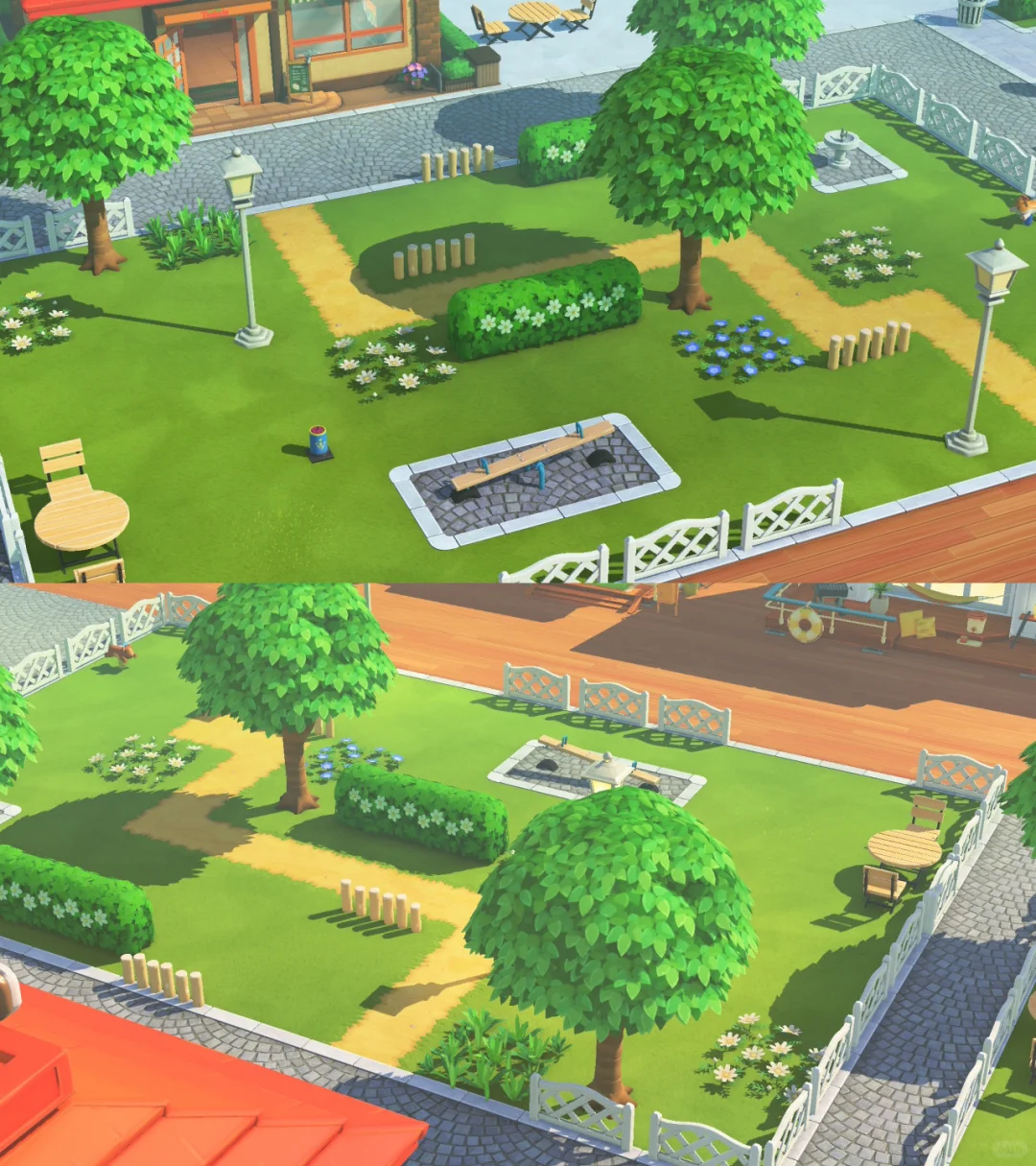 Petit parc devant restaurant — Tomodachi Life motif DIY