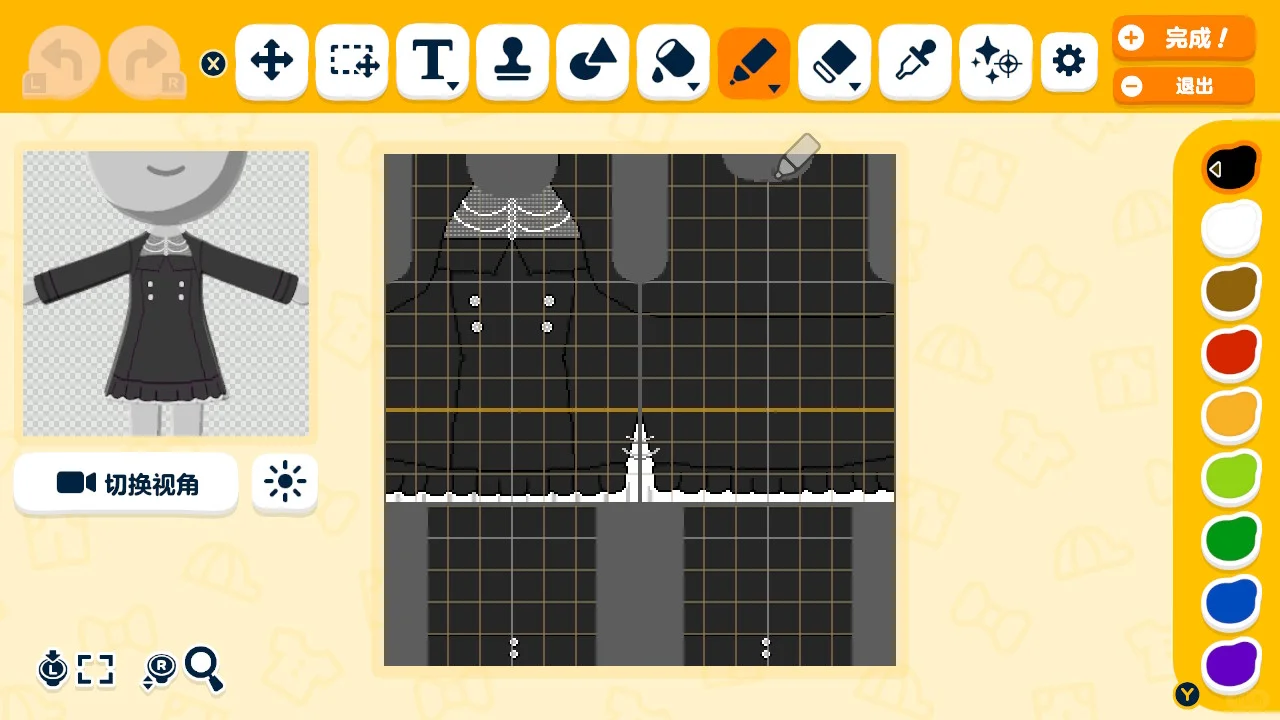 トモコレ用ゴシックドレスのデザインシートをシェア — トモダチライフ DIY 図案（3枚目）