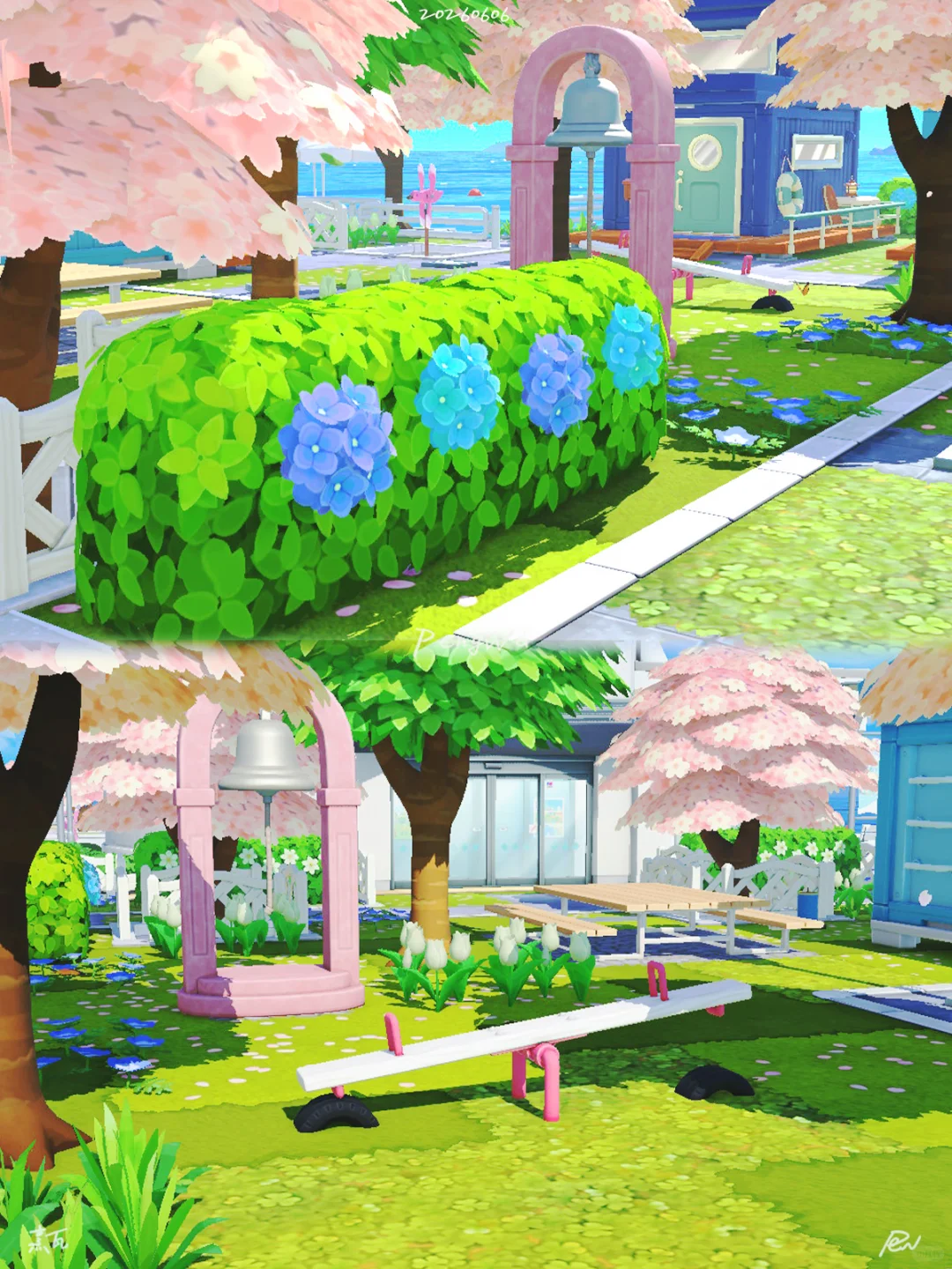 Sakura Ferris Wheel Community Layout — Tomodachi Life DIY pattern (image 4)