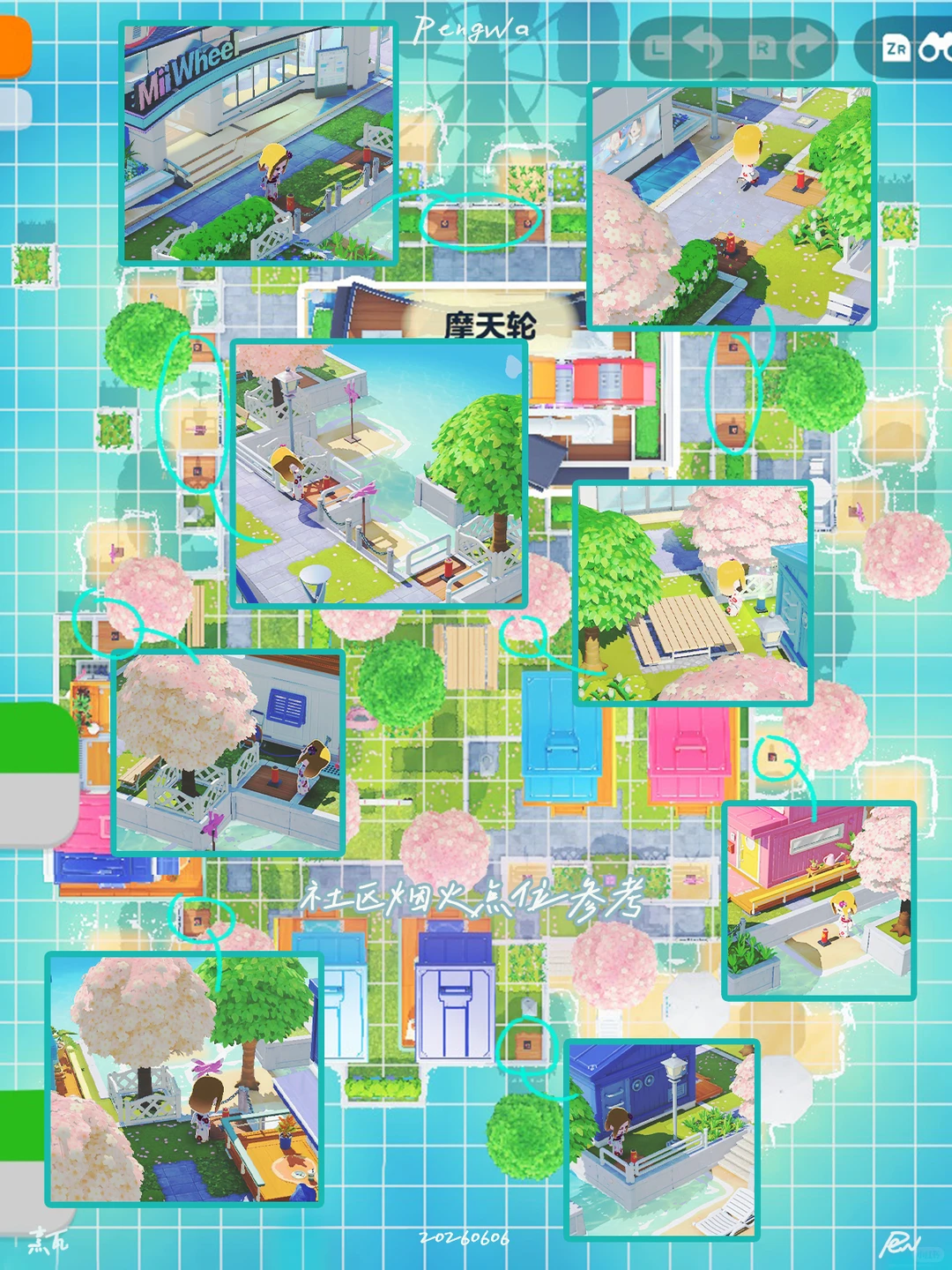 Sakura Ferris Wheel Community Layout — Tomodachi Life DIY pattern (image 8)
