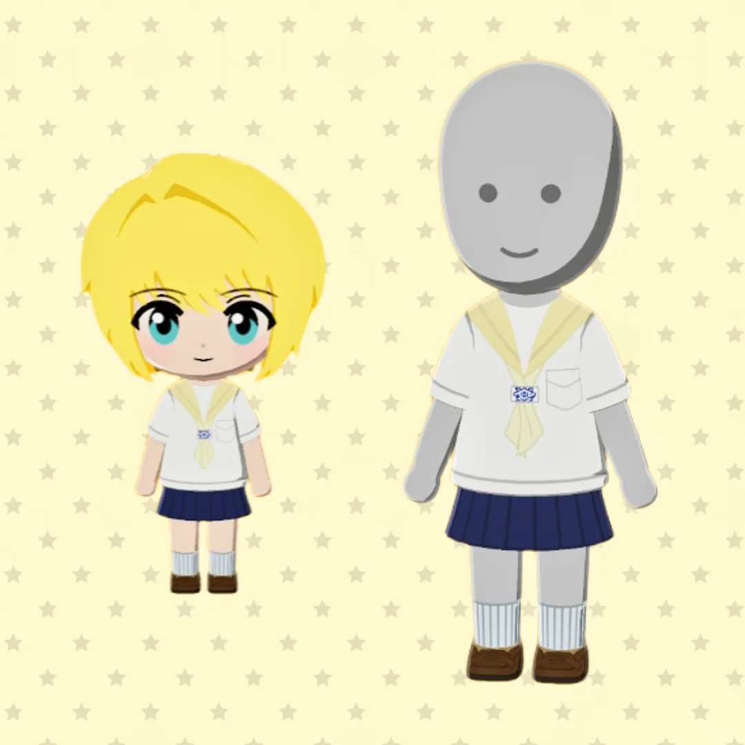 Miiにかわいいクリームイエローのセーラーふくをきせよう — トモダチライフ DIY 図案（1枚目）