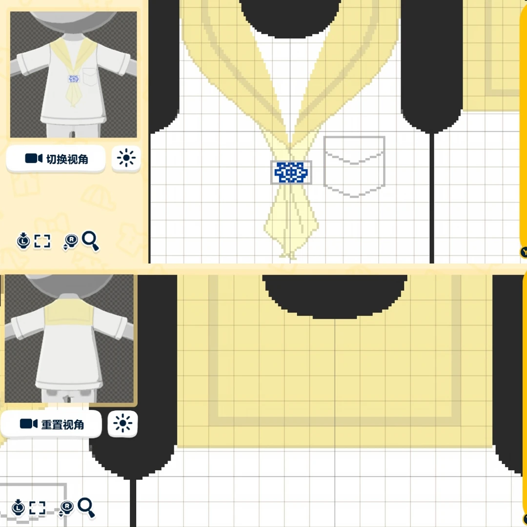 Miiにかわいいクリームイエローのセーラーふくをきせよう — トモダチライフ DIY 図案（3枚目）