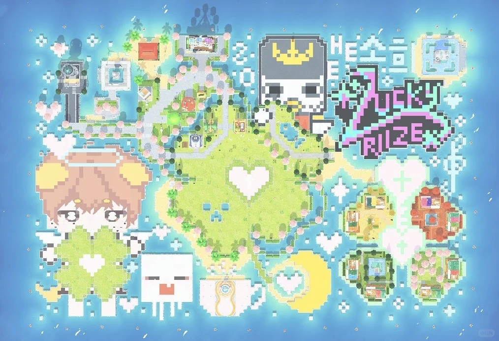 Lucky Clover Themed Island Build Design — Tomodachi Life DIY pattern