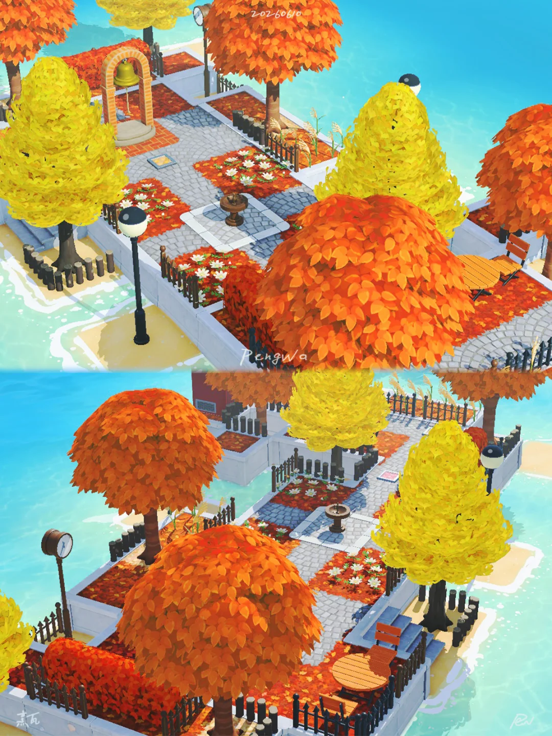 不画岛建🍂街角小公园_和mii享受悠闲午后 — 人森 DIY 图纸