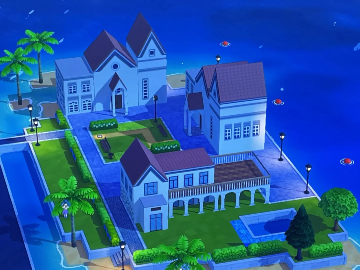 Complexe de villas insulaires style hongkongais dans Tomodachi Life — Tomodachi Life motif DIY (image 1)