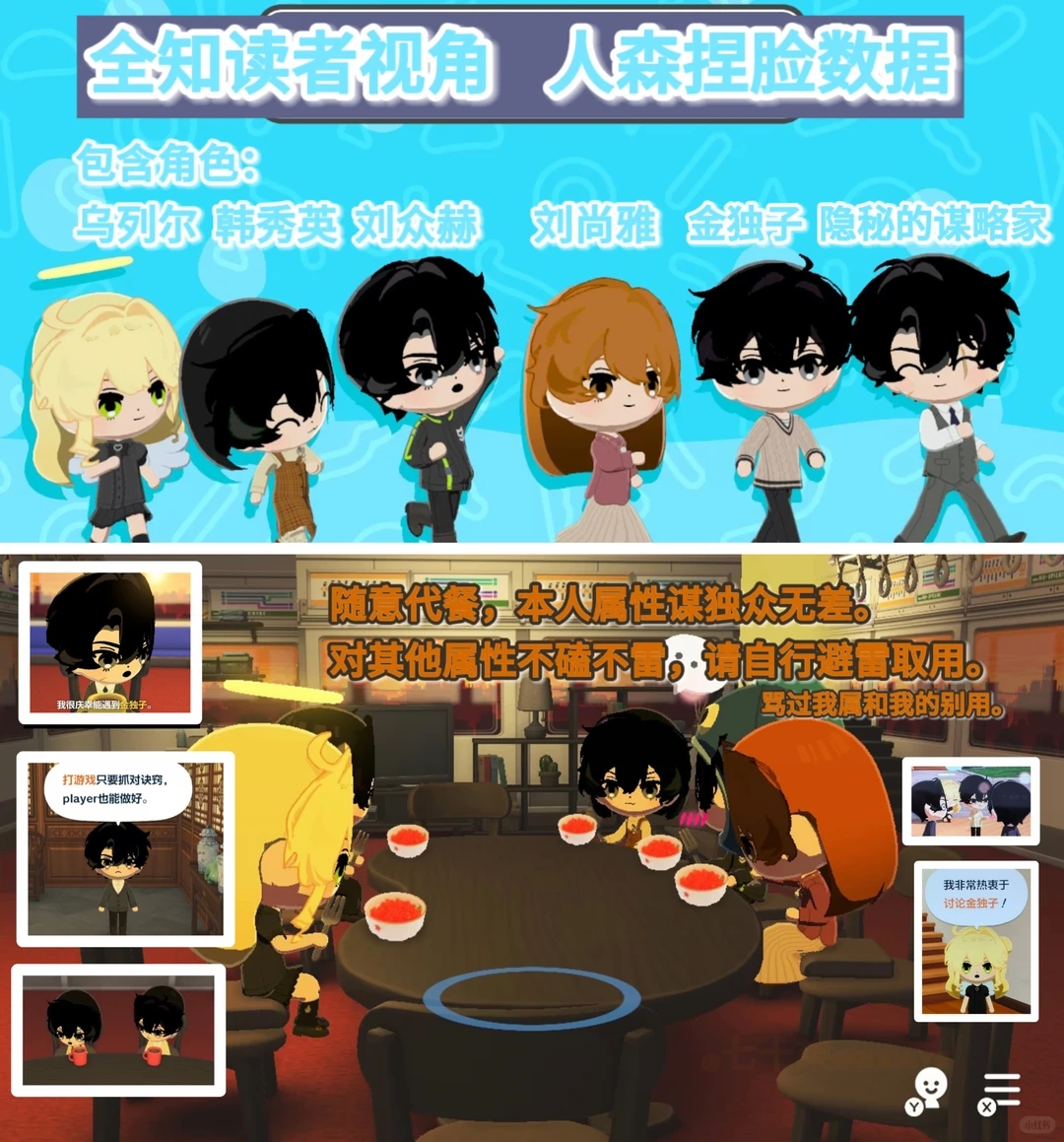 「全知読者」Miiフェイスペインパターン — トモダチライフ DIY 図案（1枚目）