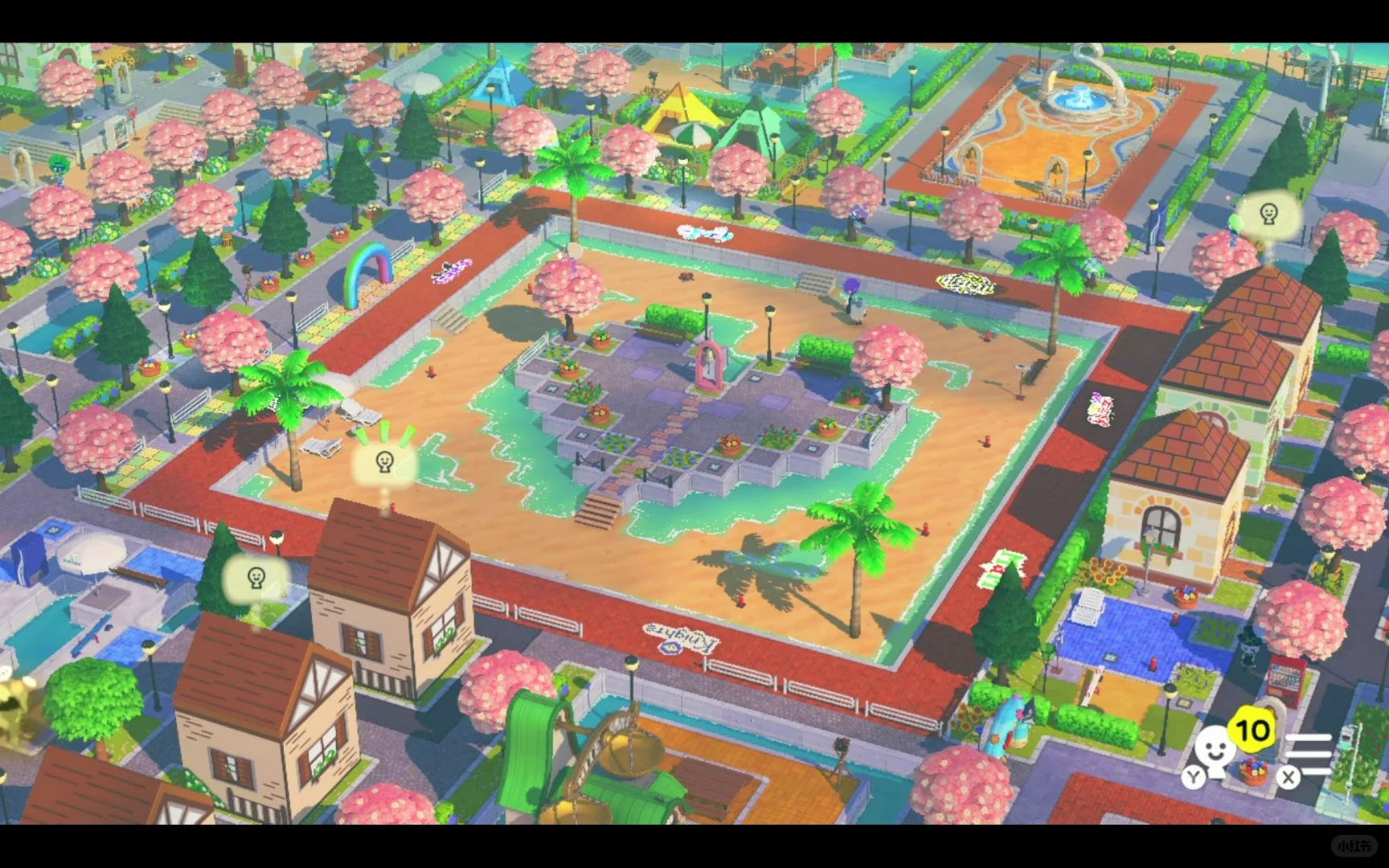 Island Building Done! All 70 Slots Filled with Neat Ground Design — Tomodachi Life DIY pattern (image 2)