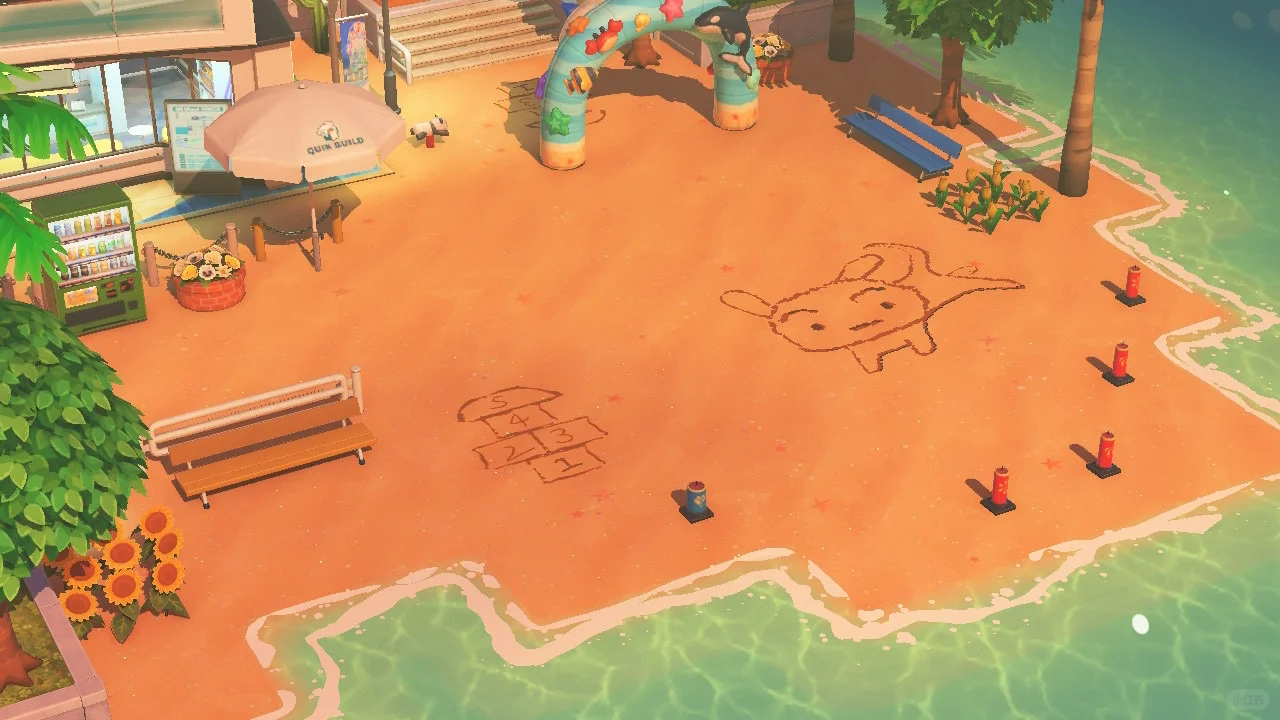 Island Build: Train, Beach Rails and Sand Art — Tomodachi Life DIY pattern (image 3)