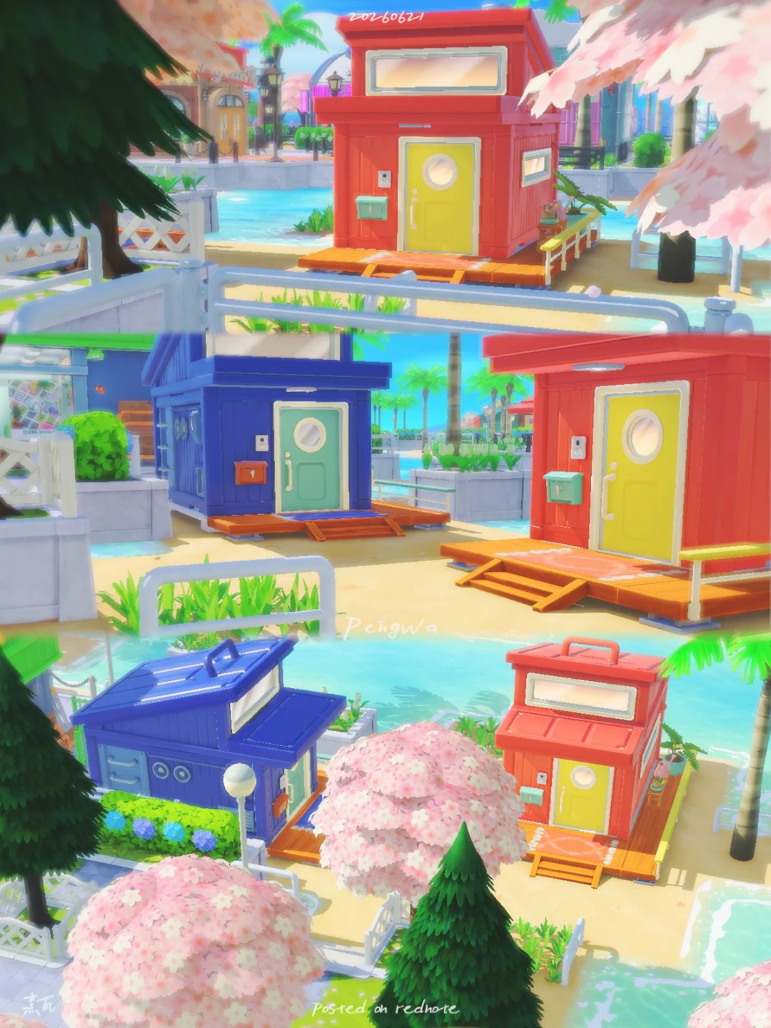A Hidden Seaside Duo Home Beneath the Seawall — Tomodachi Life DIY pattern