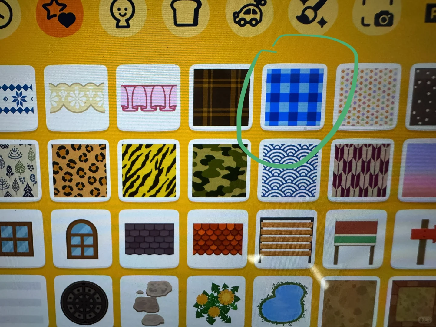 Motif de haut : grille en losange avec tampon — Tomodachi Life motif DIY (image 3)