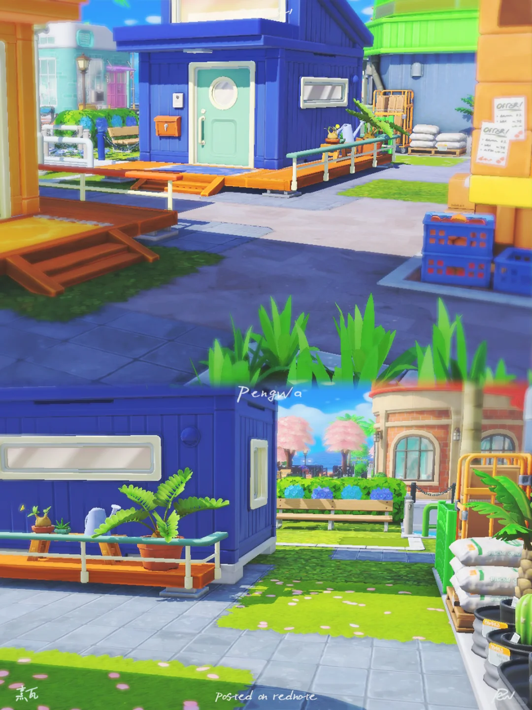 Création d'île de Bùhuà : quincaillerie – maison bleue et digue avec cachet vécu — Tomodachi Life motif DIY (image 5)