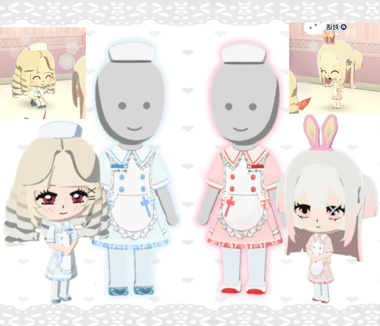 トモコレ 双子ナースロリータスカート＆作り方 — トモダチライフ DIY 図案