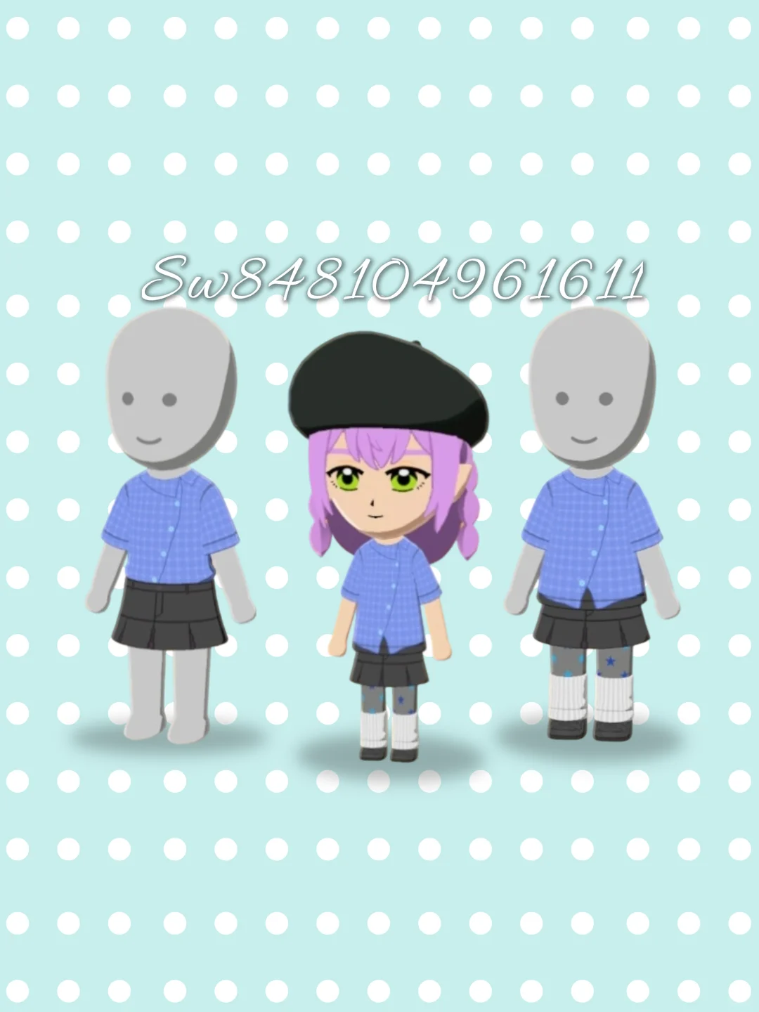 Tomodachi Life Pattern Sheet: Irregular Plaid Shirt — Tomodachi Life DIY pattern (image 1)