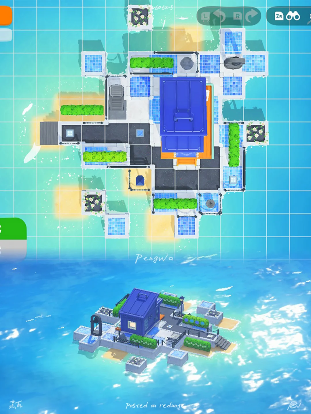 Simple Deep Blue Cabin - Tranquil House Exterior — Tomodachi Life DIY pattern (image 4)