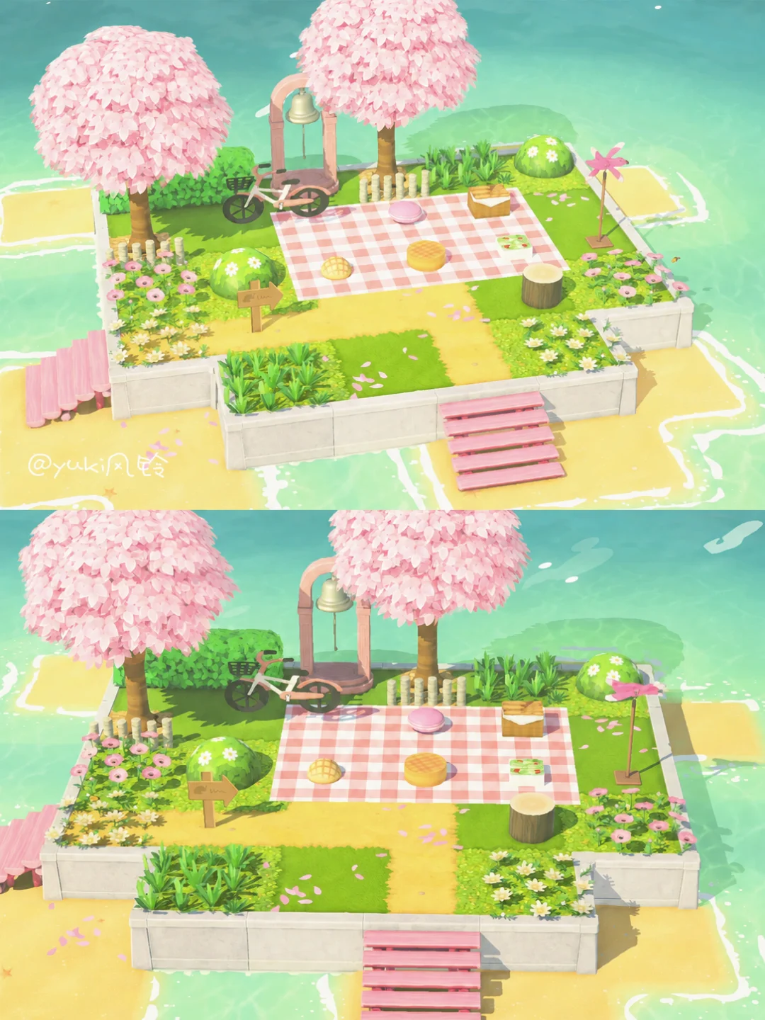 Sakura Picnic Area 🌸 — Tomodachi Life DIY pattern