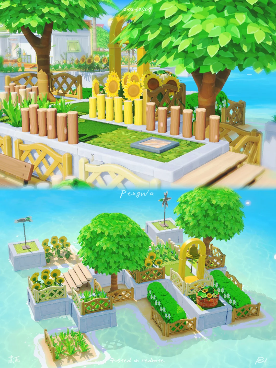 Bois de tournesols et cloche de prière – Restaurez l'énergie perdue — Tomodachi Life motif DIY (image 4)