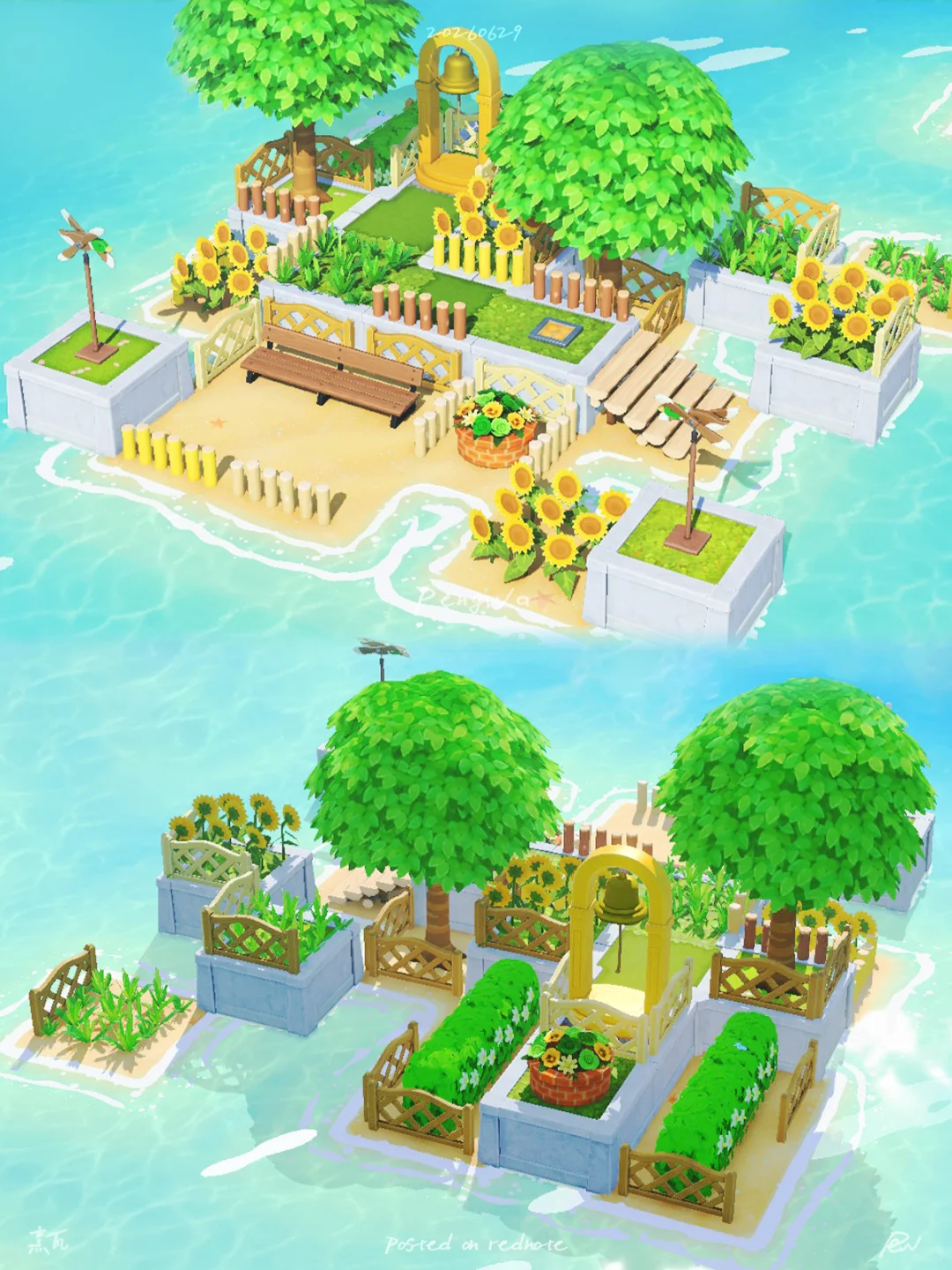 Bois de tournesols et cloche de prière – Restaurez l'énergie perdue — Tomodachi Life motif DIY (image 5)