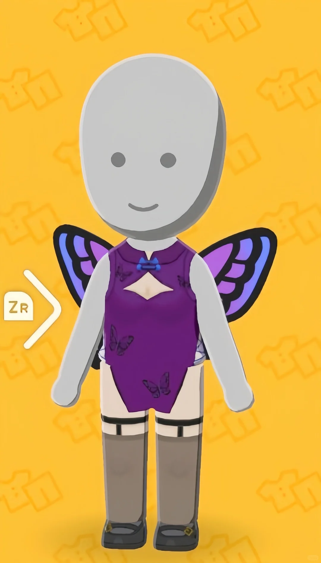 Slit and Backless Chinese Girl Outfit — Tomodachi Life DIY pattern (image 6)