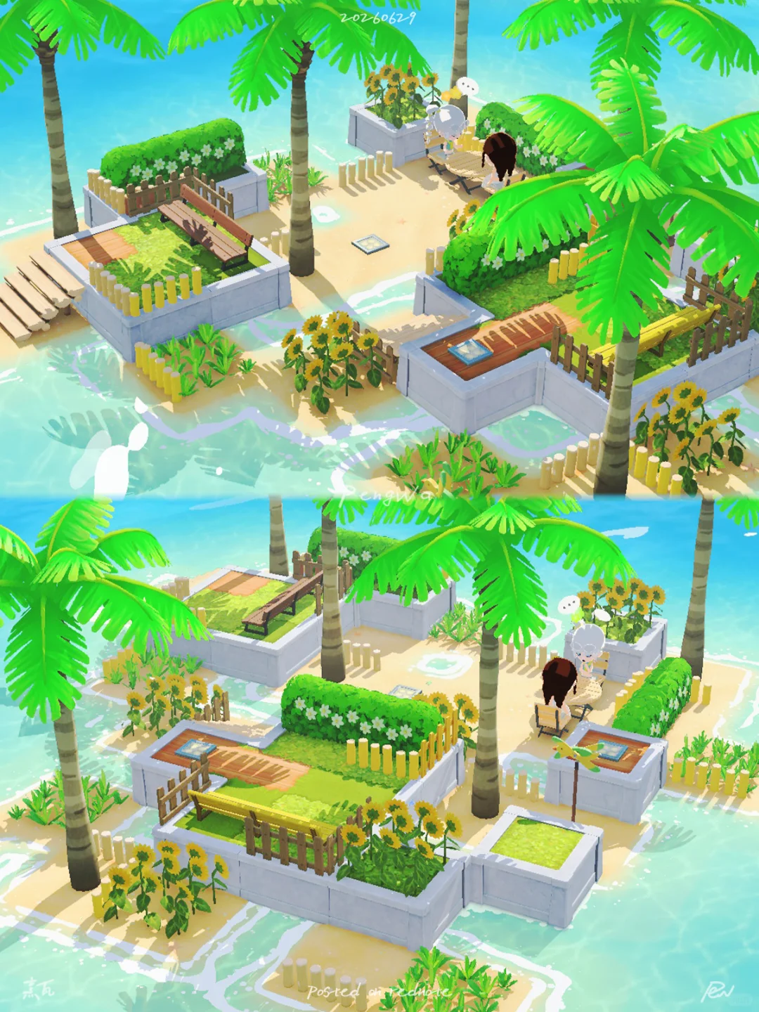 Sunflower Waterfront Island 🌼 Chatting All Summer with Mii — Tomodachi Life DIY pattern (image 3)