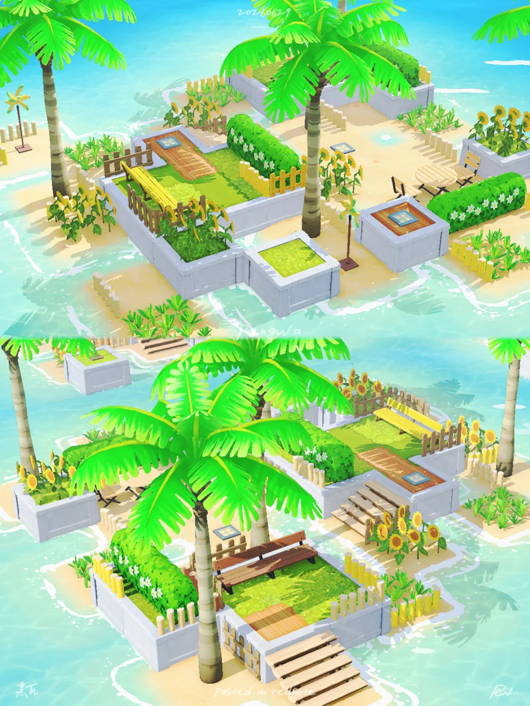 Sunflower Waterfront Island 🌼 Chatting All Summer with Mii — Tomodachi Life DIY pattern (image 4)